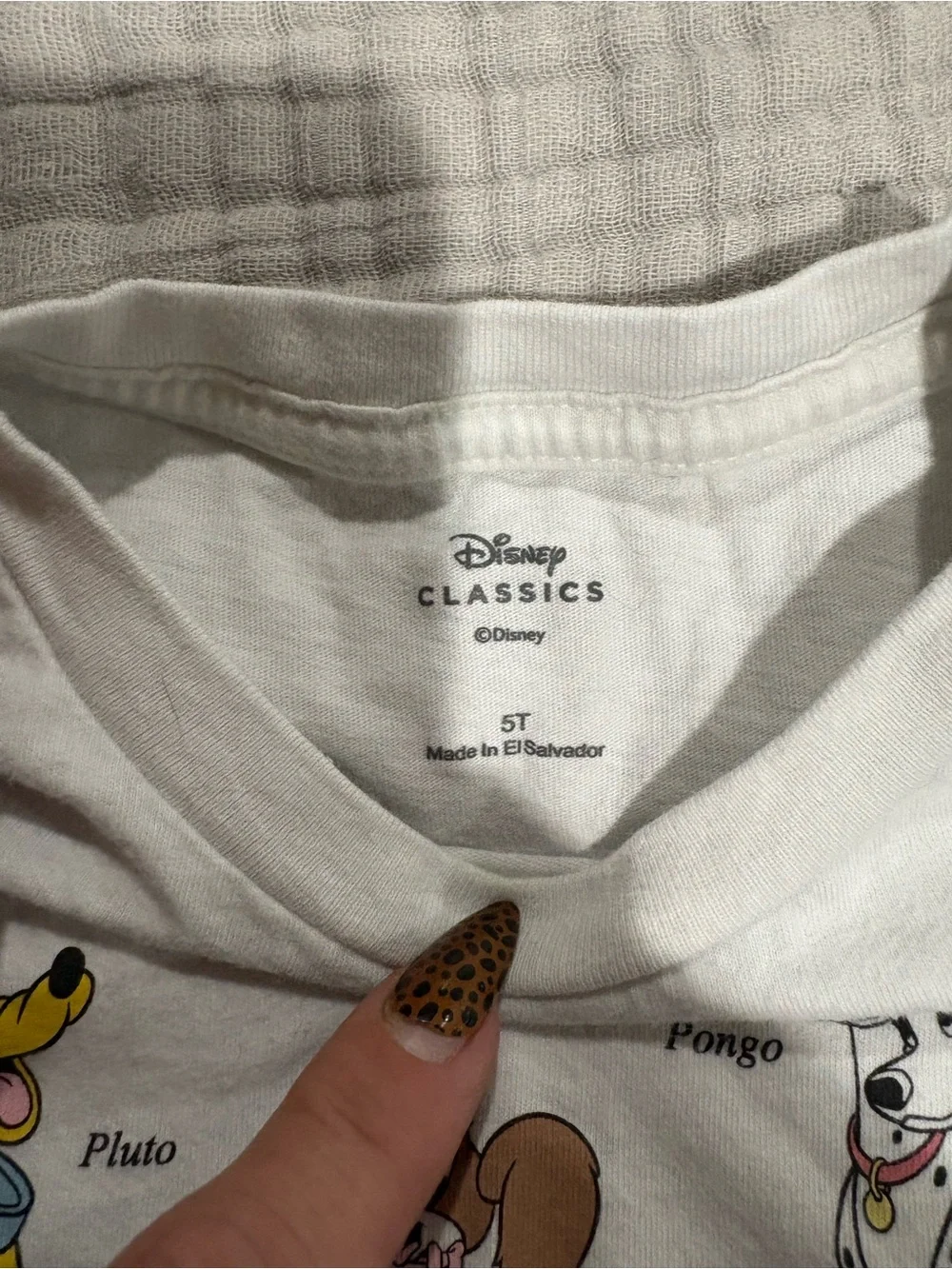 Disney White Tee with Colorful Classic Dog Characters